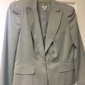 Gray double breasted blazer